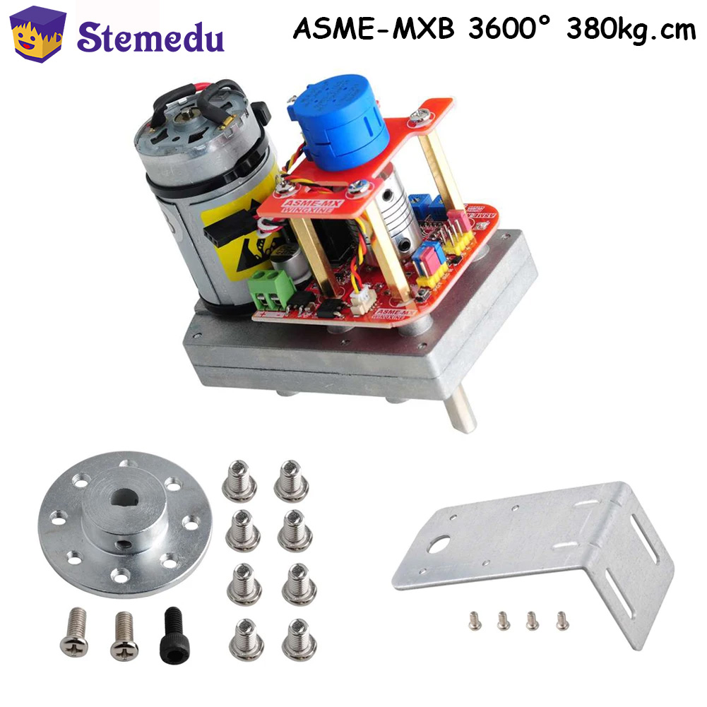 Servo Bracket - ASME-MXB แรงบิดสูงเซอร์โวพลังงานสูง360องศา380kg.cm เหล็ก DC12-24V ตัวยึดเกียร์สำหรับการควบคุมแขนหุ่นยนต์ขนาดใหญ่ DIY
