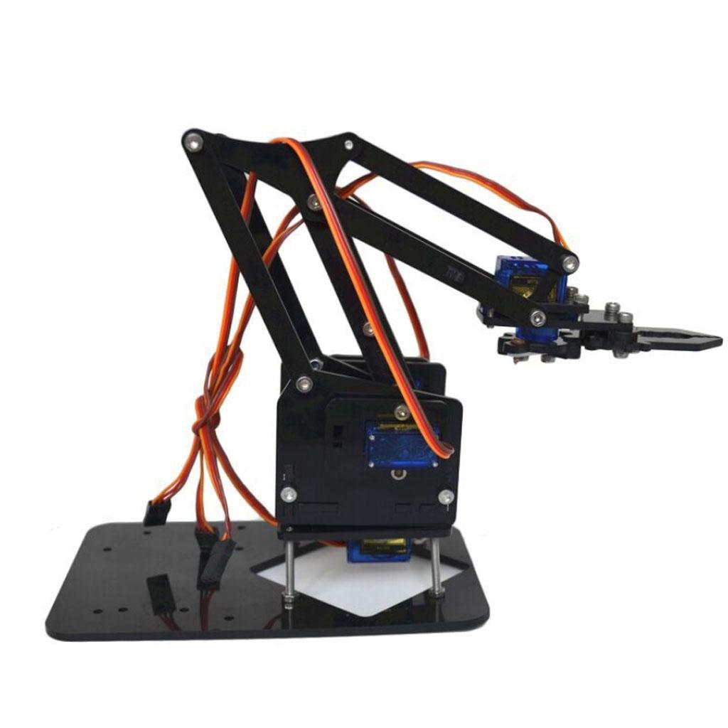 Robot Arm Kit - ชุดประกอบแขนหุ่นยนต์ DIY สำหรับการเรียนรู้การเขียนโปรแกรมกราฟิกและการศึกษาด้านอิเล็กทรอนิกส์ พร้อมโมเดลแขนหุ่นยนต์พลาสติก สำหรับการเรียนรู้ภาษาไพทอนและอิเล็กทรอนิกส์