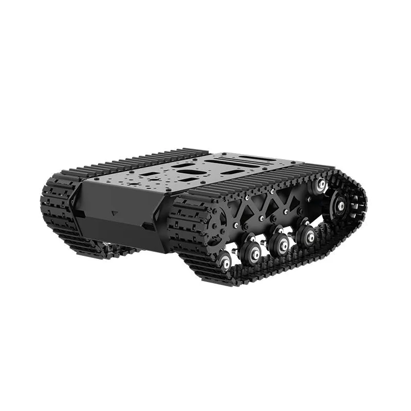 Robot Chassis - ชุดหุ่นยนต์รถถังโลหะทั้งหมด พร้อมมอเตอร์และระบบกันสะเทือน รองรับน้ำหนัก 10 กก. ดูดซับแรงกระแทกได้ดีเยี่ยม