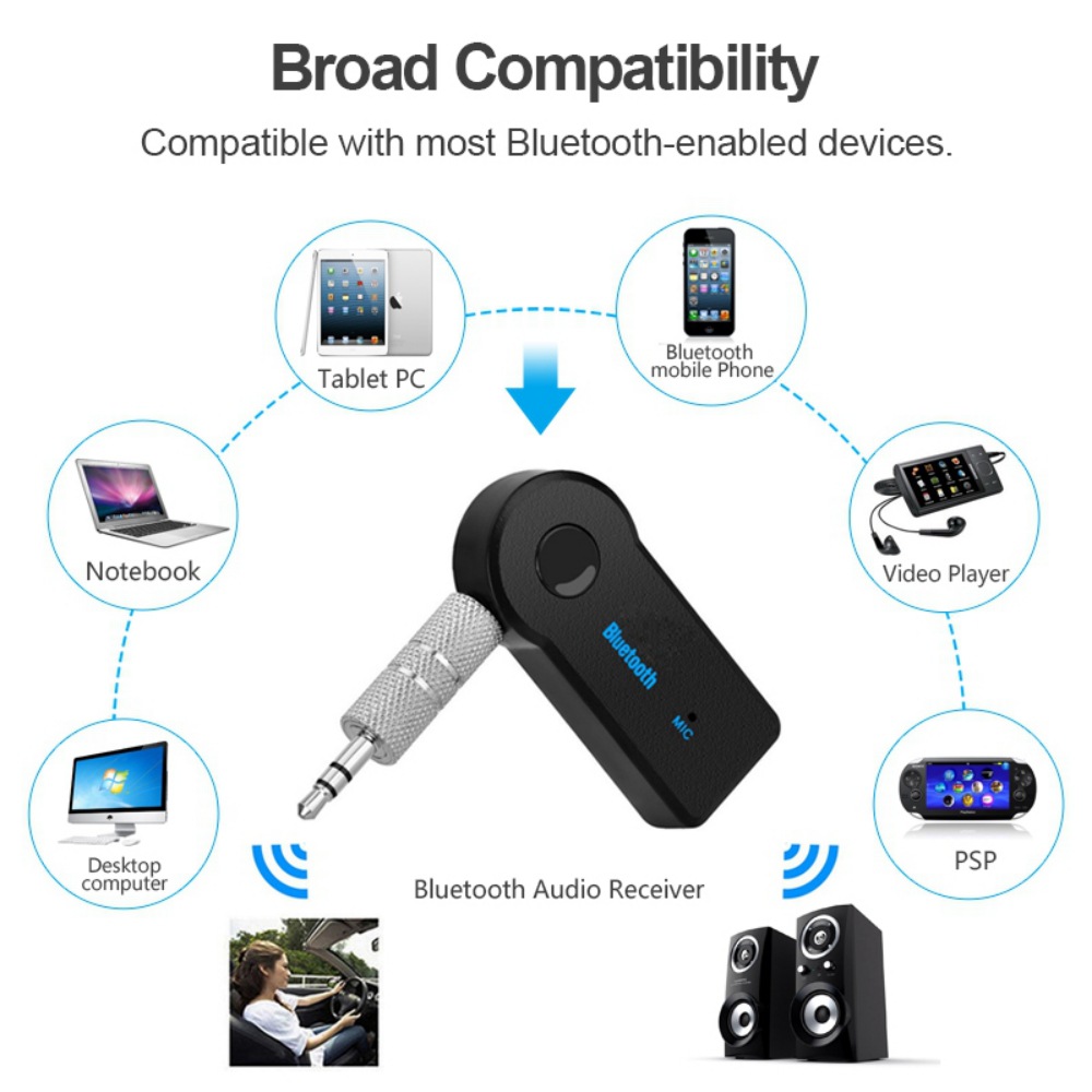 Robot Bluetooth Car - 2 อิน 1 ไร้สายบลูทูธ 5.0 อะแดปเตอร์รับสัญญาณ