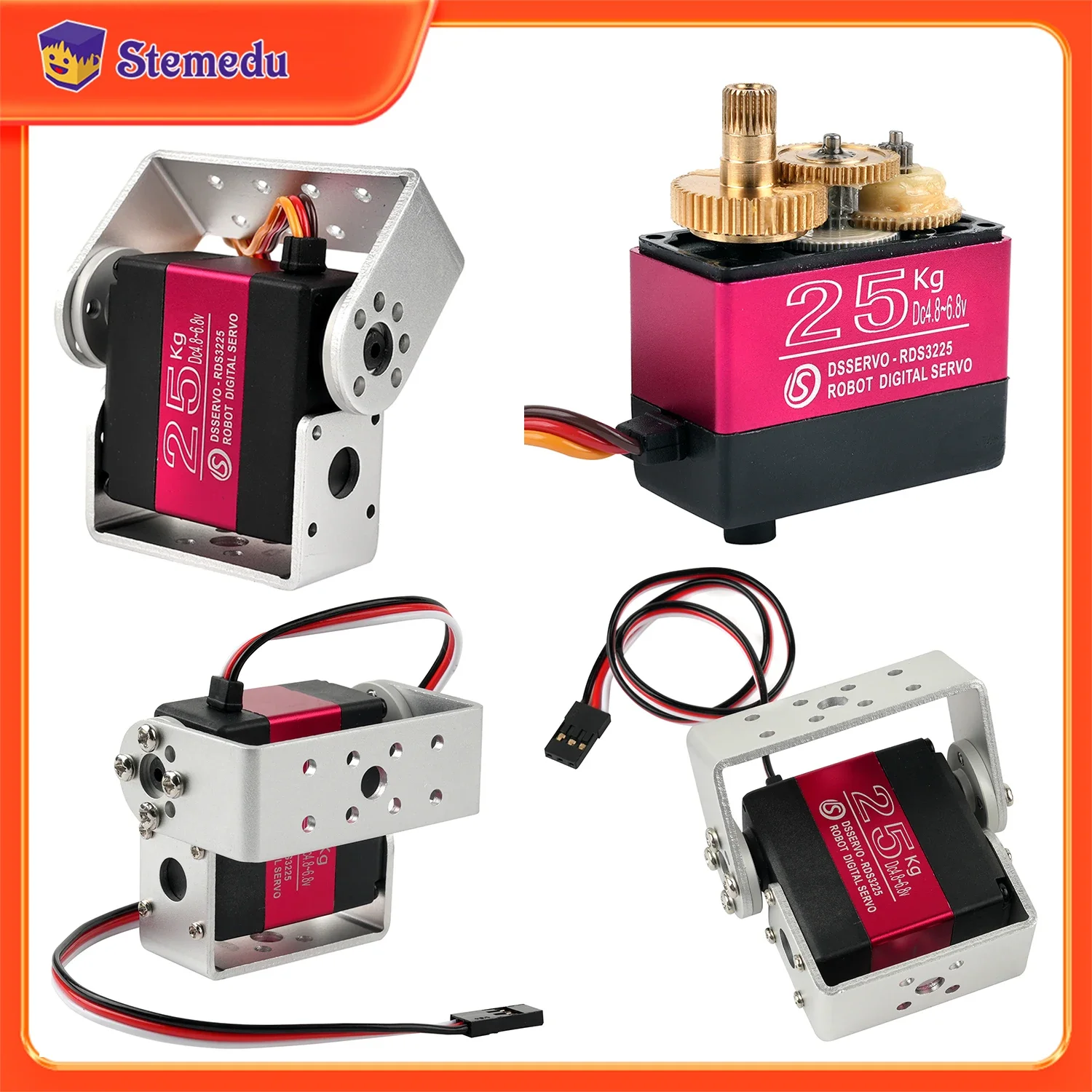 Servo Bracket - 25KG หุ่นยนต์ดิจิตอล Servo แรงบิดสูงเกียร์โลหะกันน้ํา U ยึด