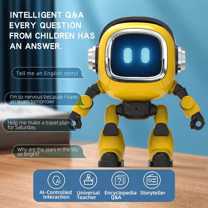Ros Robot - หุ่นยนต์ของเล่นอัจฉริยะ AI สนทนาด้วยเสียงหลายภาษา หุ่นยนต์โต้ตอบเพื่อการเรียนรู้และพัฒนาการ ผู้ช่วยอัจฉริยะ ของขวัญวันเกิดส่งเสริมความคิดสร้างสรรค์