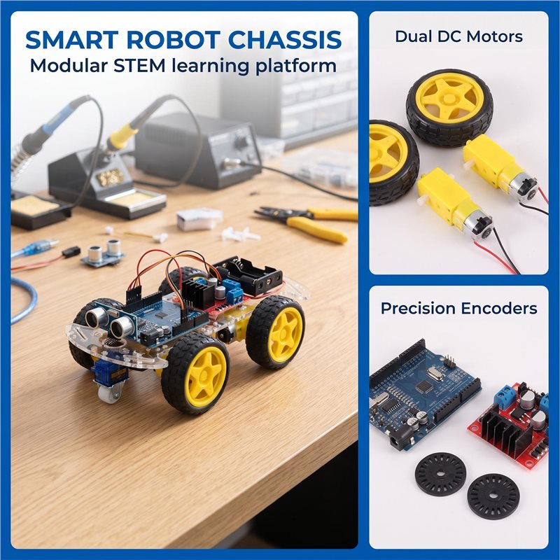 ชุดโครงรถหุ่นยนต์อัจฉริยะ ABXE - Arduino Robot บทวิจารณ์และราคา