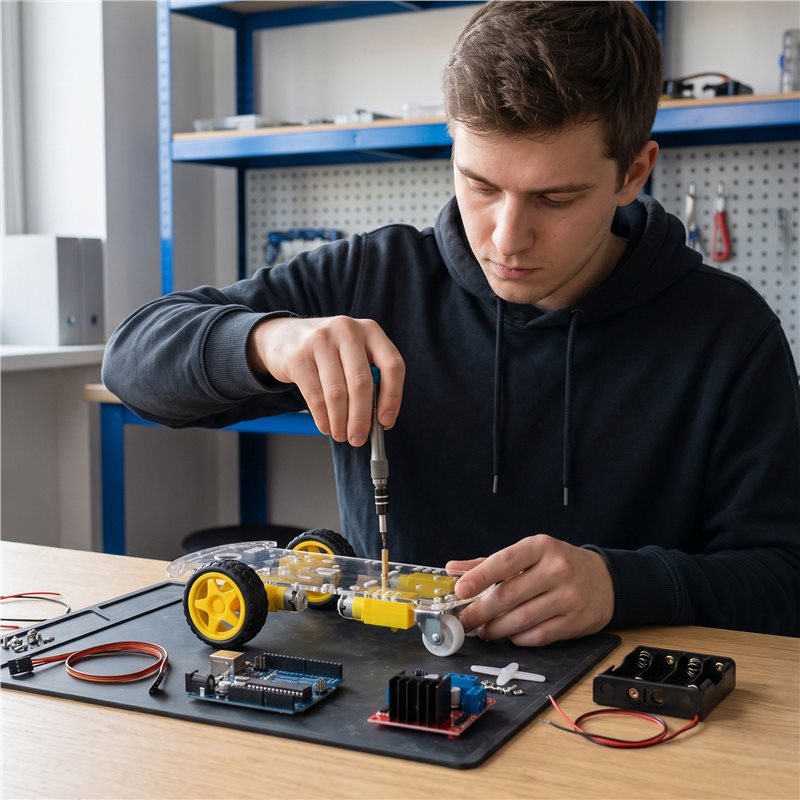 ชุดโครงรถหุ่นยนต์อัจฉริยะ ABXE - Arduino Robot บทวิจารณ์และราคา