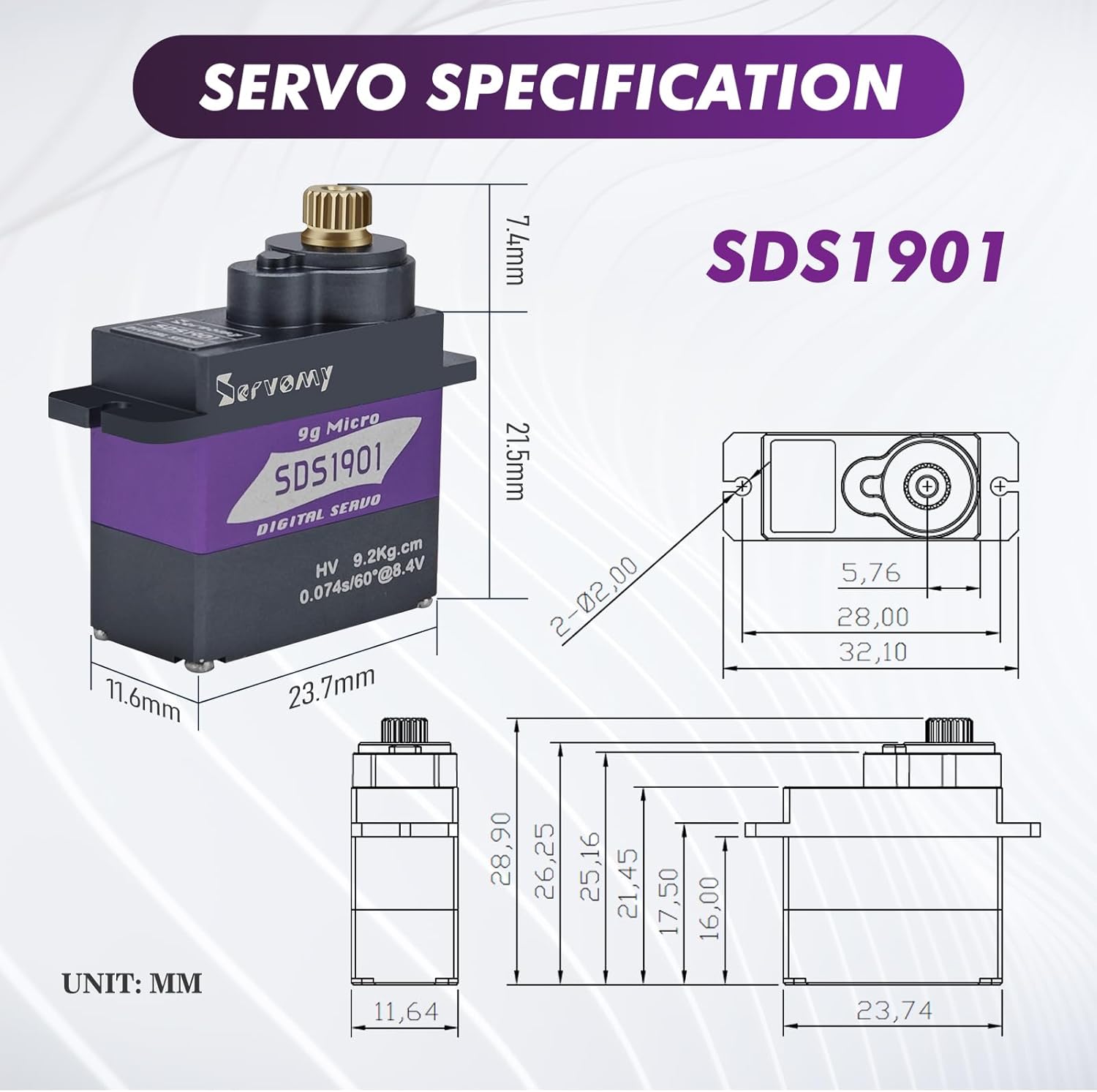 เซอร์โวมี-SDS1901 ดิจิตอล 9G ไ - Arduino Robot บทวิจารณ์และราคา